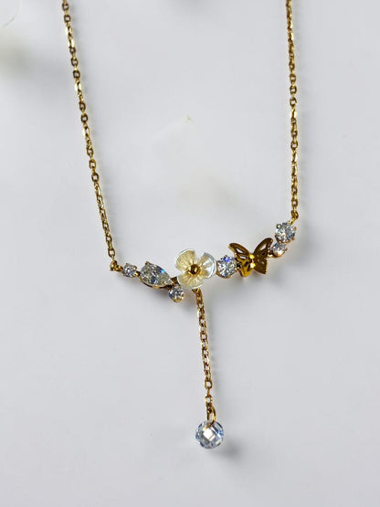 GOLDEN BUTTERFLY BLOOM AHANSHI NECKLACE