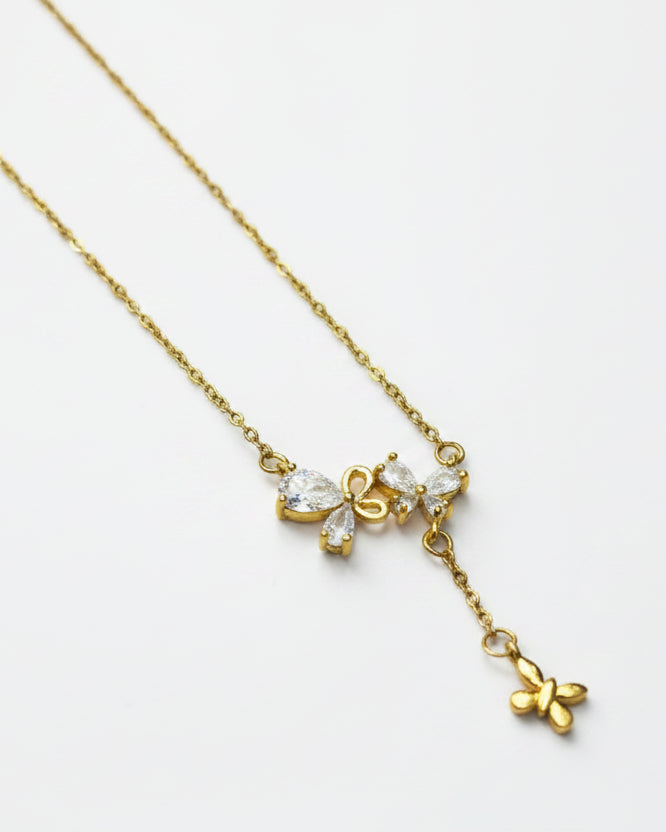 GOLDEN DIAMOND BUTTERFLY CONWEY NECKLACE
