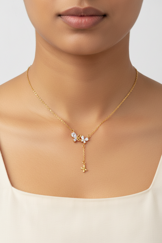 GOLDEN DIAMOND BUTTERFLY CONWEY NECKLACE