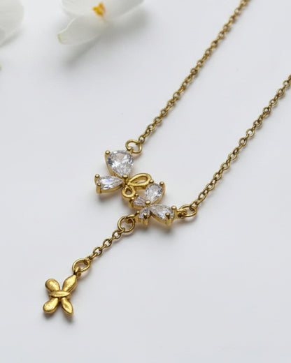 GOLDEN DIAMOND BUTTERFLY CONWEY NECKLACE