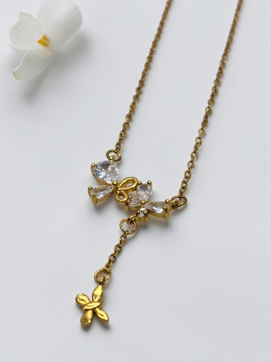 GOLDEN DIAMOND BUTTERFLY CONWEY NECKLACE