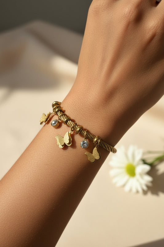 GOLDEN BUTTERFLY RIAN CHARMS BRACELET
