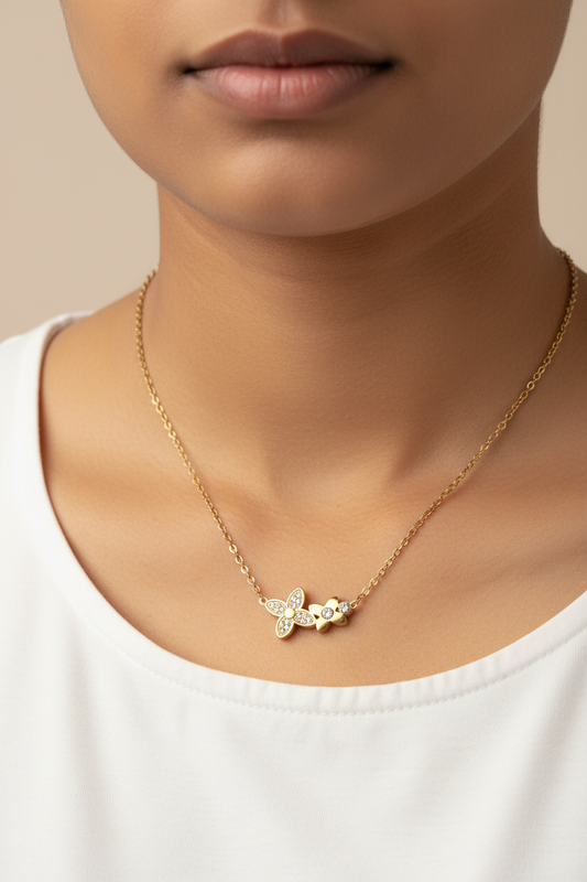 GOLDEN DIAMOND ALGAR NECKLACE