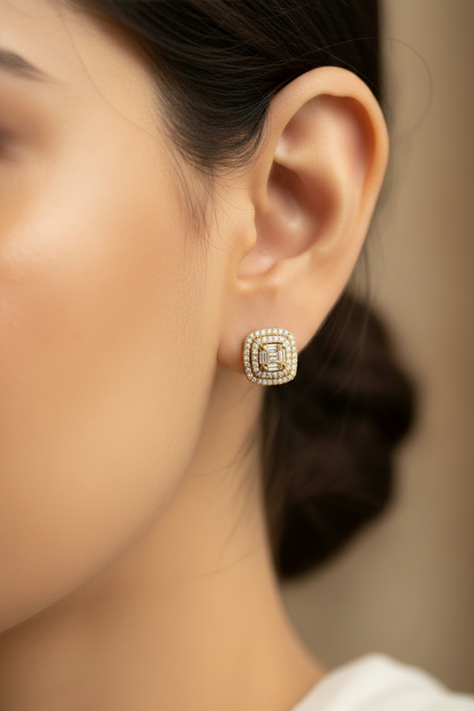 GOLDEN DIAMOND BANTLEY EARRINGS