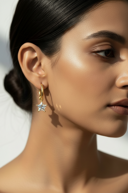GOLDEN DIAMOND BRIDGET EARRINGS