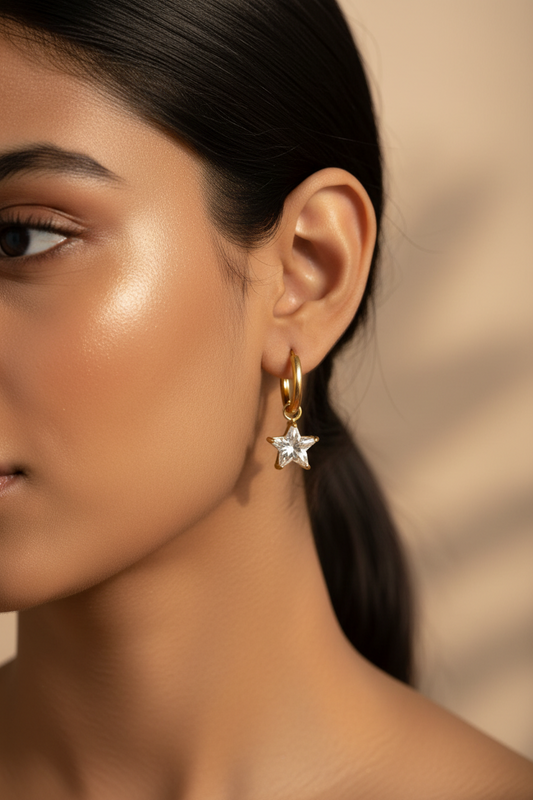 GOLDEN DIAMOND BRIDGET EARRINGS