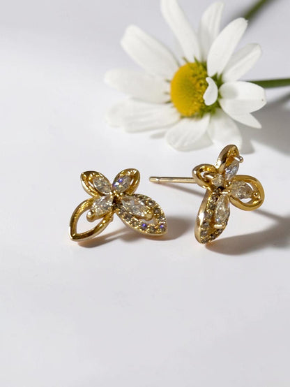 GOLDEN DIAMOND BUTTERFLY CHASIE EARRINGS