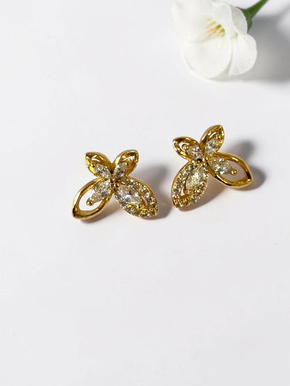 GOLDEN DIAMOND BUTTERFLY CHASIE EARRINGS