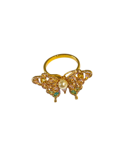 GOLDEN DIAMOND BUTTERFLY HADAR RING