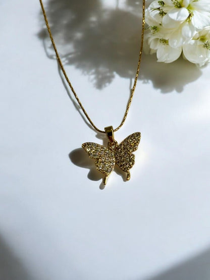 GOLDEN DIAMOND BUTTERFLY KAMDENS NECKLACE