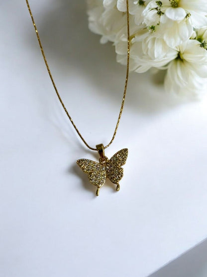 GOLDEN DIAMOND BUTTERFLY KAMDENS NECKLACE