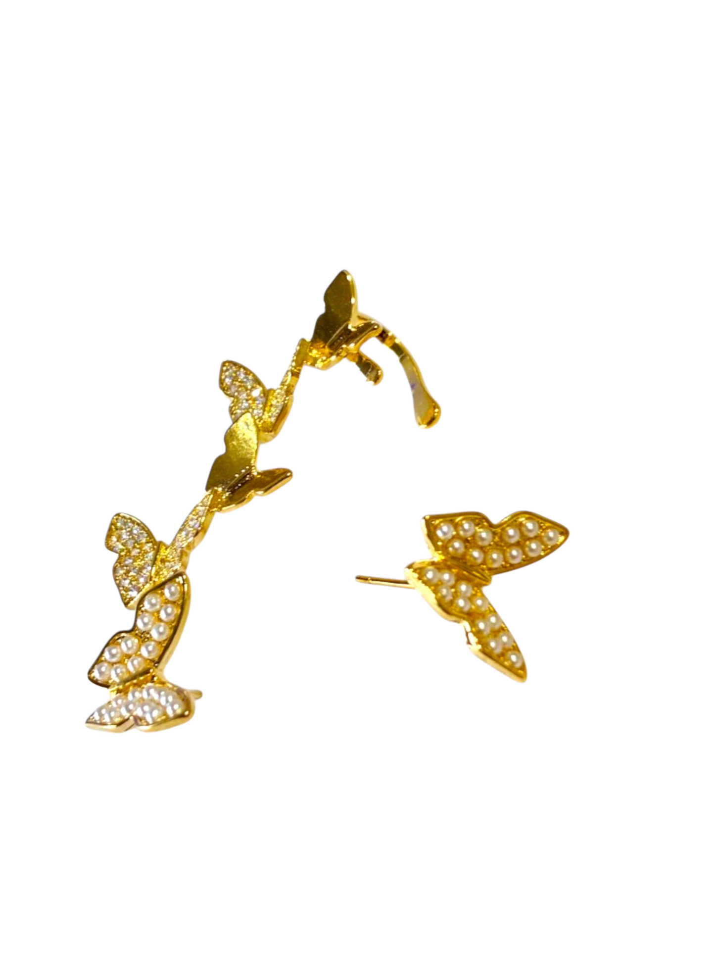 GOLDEN DIAMOND BUTTERFLY MABEL EAR CUFF