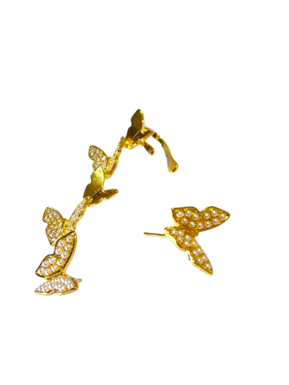 GOLDEN DIAMOND BUTTERFLY MABEL EAR CUFF