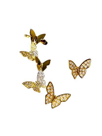 GOLDEN DIAMOND BUTTERFLY MABEL EAR CUFF
