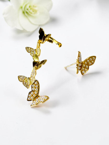 GOLDEN DIAMOND BUTTERFLY MABEL EAR CUFF