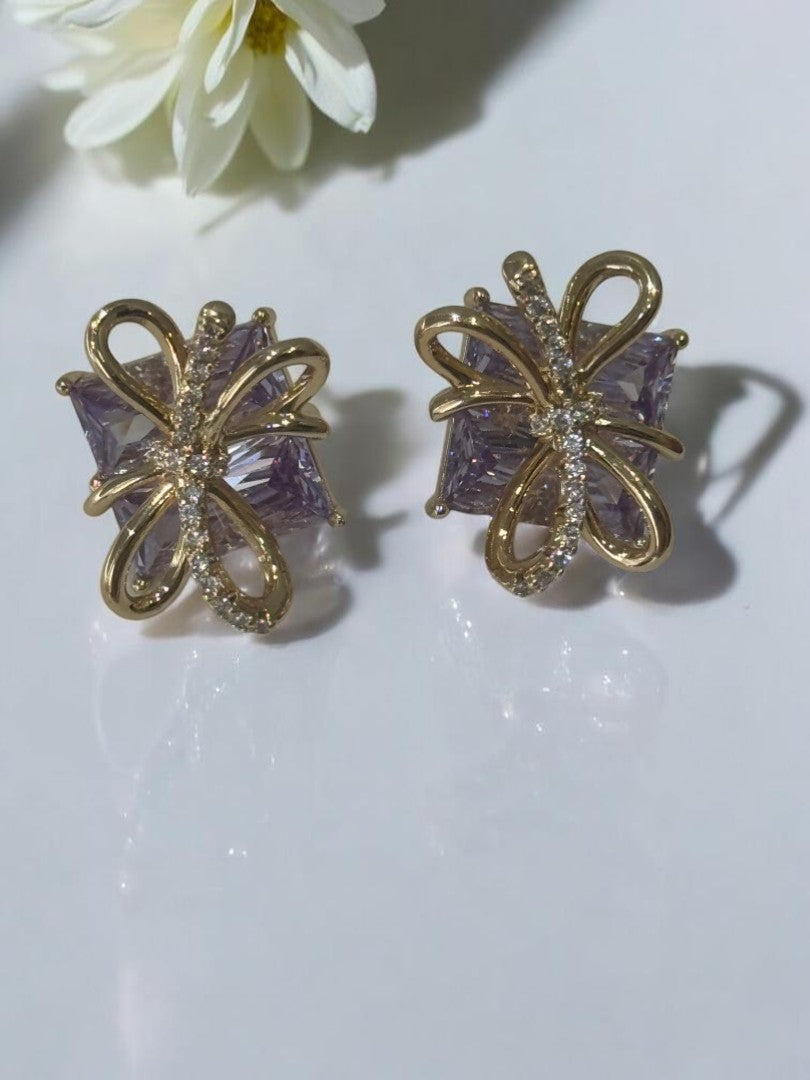 PURPLE DIAMOND CANDACE EARRINGS
