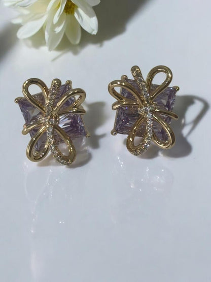 PURPLE DIAMOND CANDACE EARRINGS
