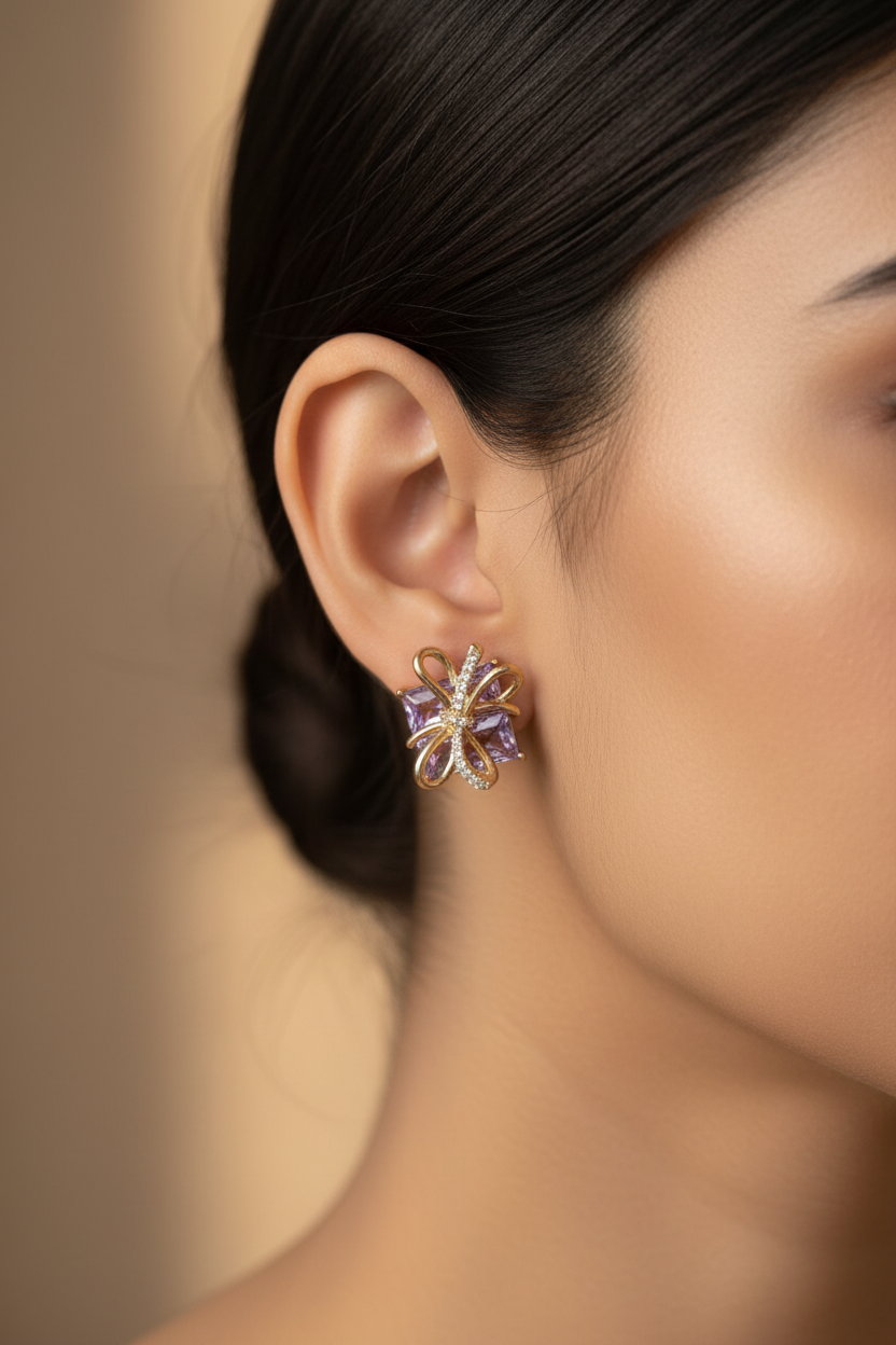 PURPLE DIAMOND CANDACE EARRINGS