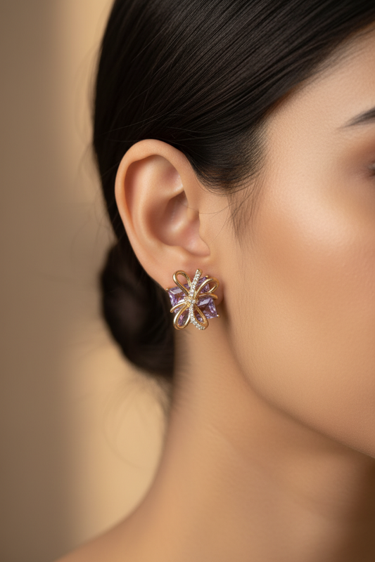 PURPLE DIAMOND CANDACE EARRINGS