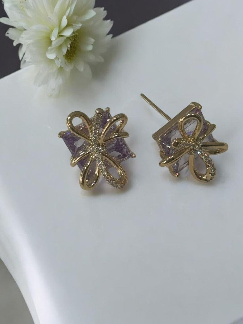 PURPLE DIAMOND CANDACE EARRINGS
