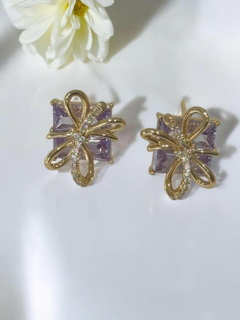 PURPLE DIAMOND CANDACE EARRINGS