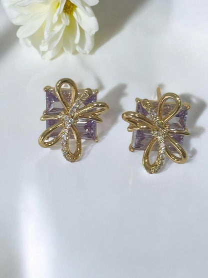 PURPLE DIAMOND CANDACE EARRINGS