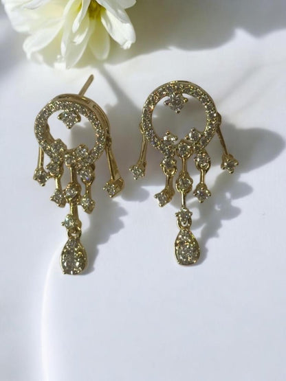GOLDEN DIAMOND DAISY EARRINGS