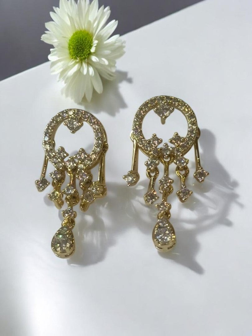 GOLDEN DIAMOND DAISY EARRINGS