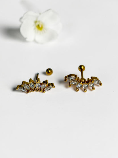 GOLDEN DIAMOND DEVIE EARRINGS