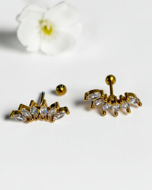 GOLDEN DIAMOND DEVIE EARRINGS