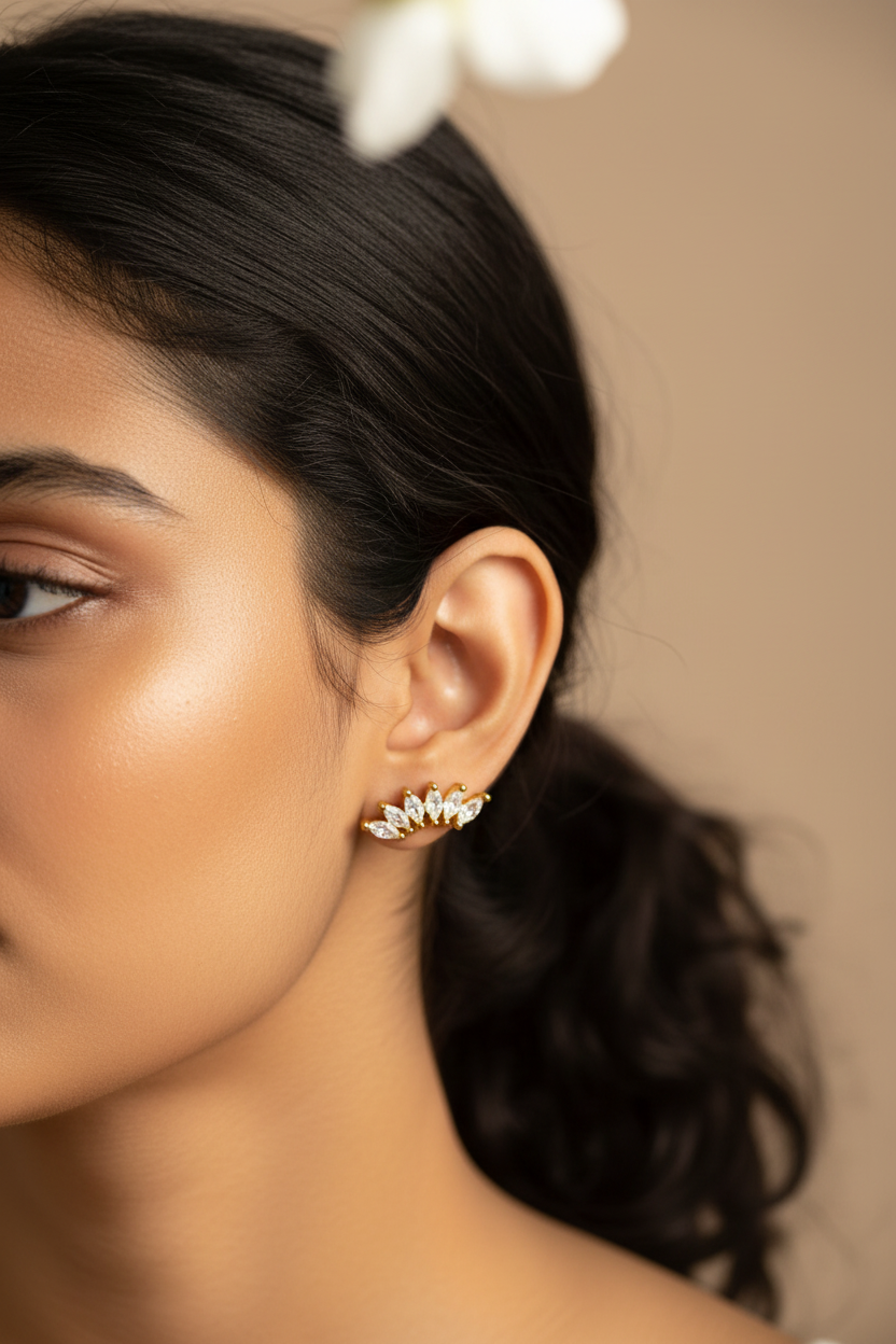 GOLDEN DIAMOND DEVIE EARRINGS