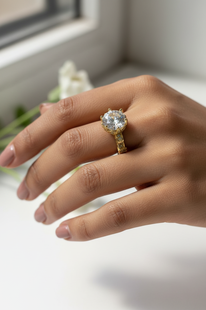 GOLDEN DIAMOND ELARA RING
