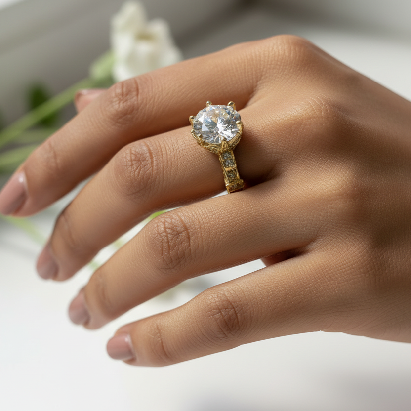 GOLDEN DIAMOND ELARA RING
