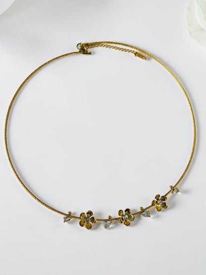 GOLDEN DIAMOND FLORAL MATEO NECKLACE (HASLI)