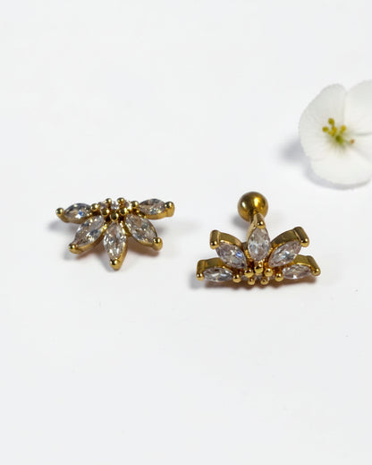 GOLDEN DIAMOND FLORAL NINIE EARRINGS