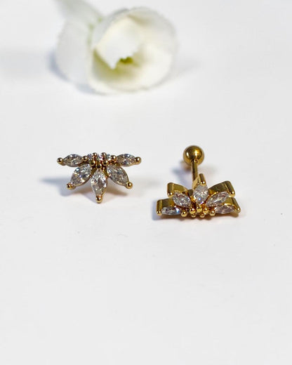 GOLDEN DIAMOND FLORAL NINIE EARRINGS