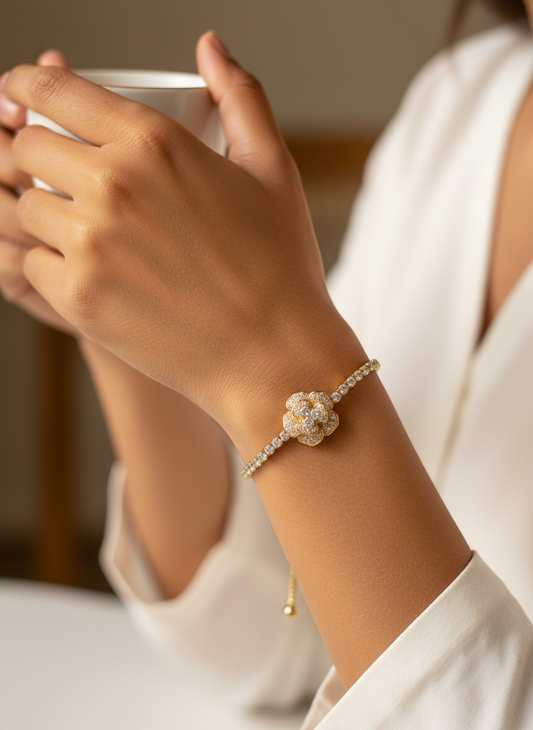 GOLDEN DIAMOND FLOWER HENRY BRACELET