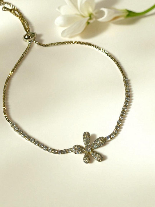 GOLDEN DIAMOND FLOWER OSCAR BRACELET