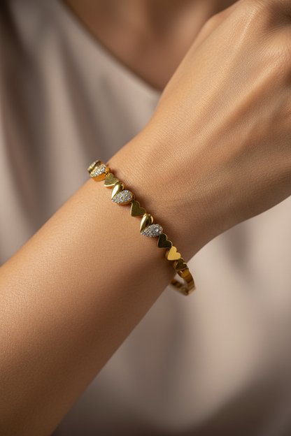 GOLDEN DIAMOND HEART JULIACCA BRACELET