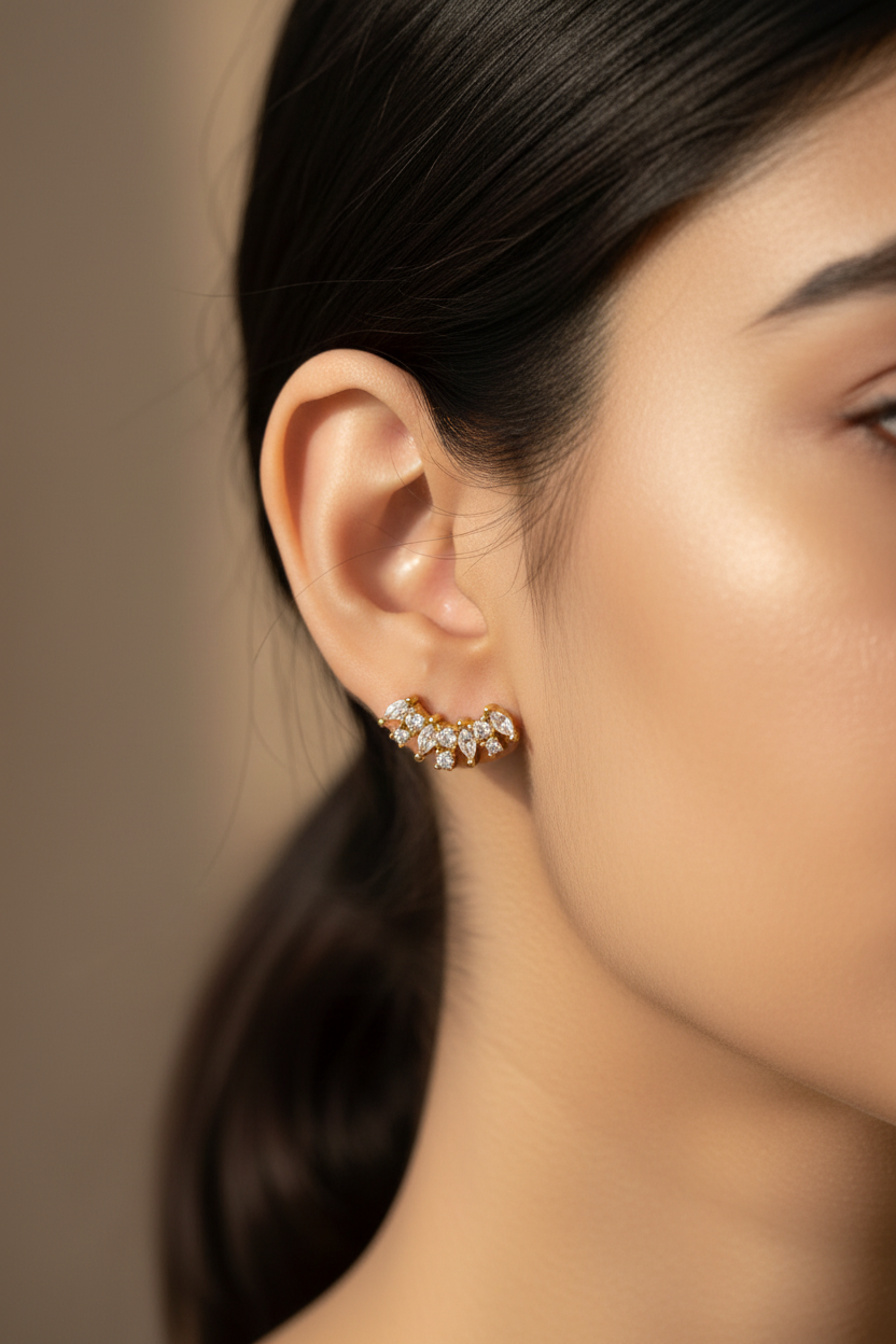 GOLDEN DIAMOND HEMIE EARRINGS