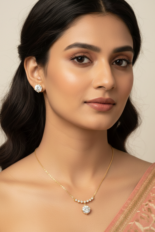 GOLDEN DIAMOND HRIDA NECKLACE SET