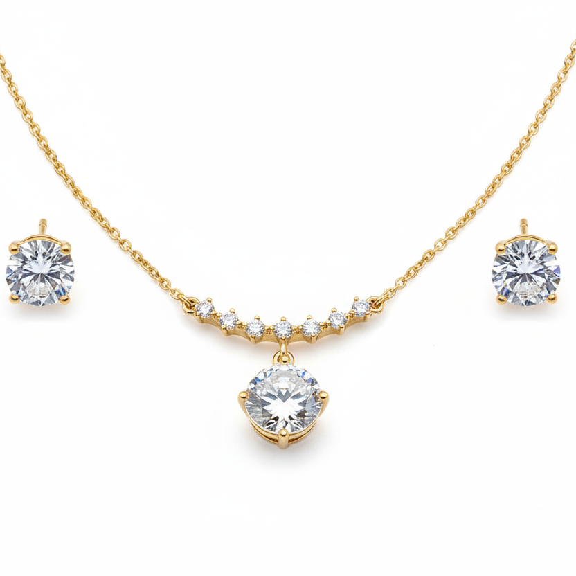 GOLDEN DIAMOND HRIDA NECKLACE SET