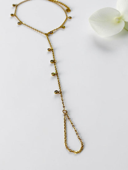 GOLDEN DIAMOND JHANSI HAND CHAIN (POCHI)