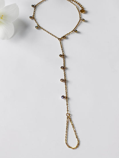 GOLDEN DIAMOND JHANSI HAND CHAIN (POCHI)
