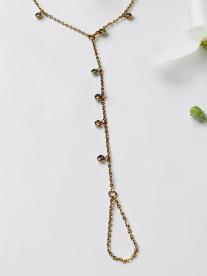 GOLDEN DIAMOND JHANSI HAND CHAIN (POCHI)
