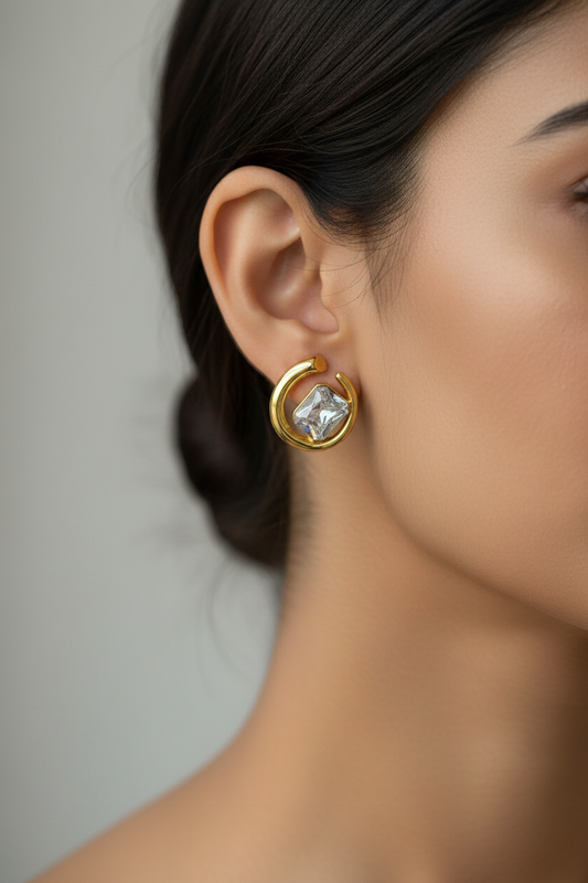 GOLDEN DIAMOND KASHTON EARRINGS