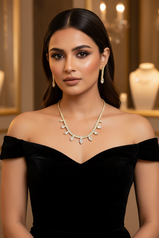 GOLDEN DIAMOND KRIMONA NECKLACE SET