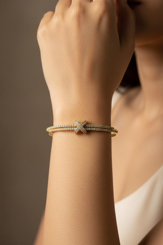 GOLDEN DIAMOND KRITHI BRACELET (CUFF)