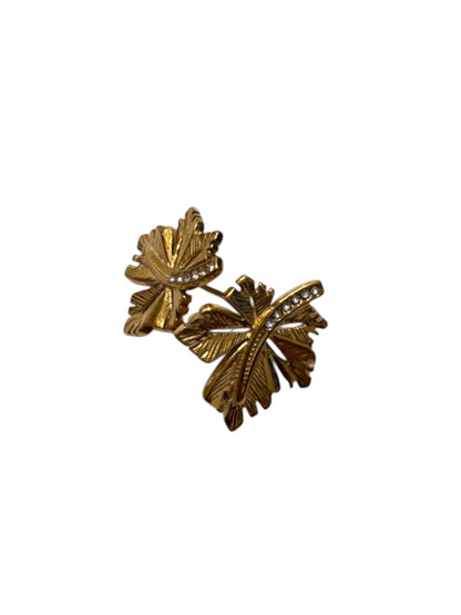 GOLDEN DIAMOND LEAF GRAHAM EARRINGS