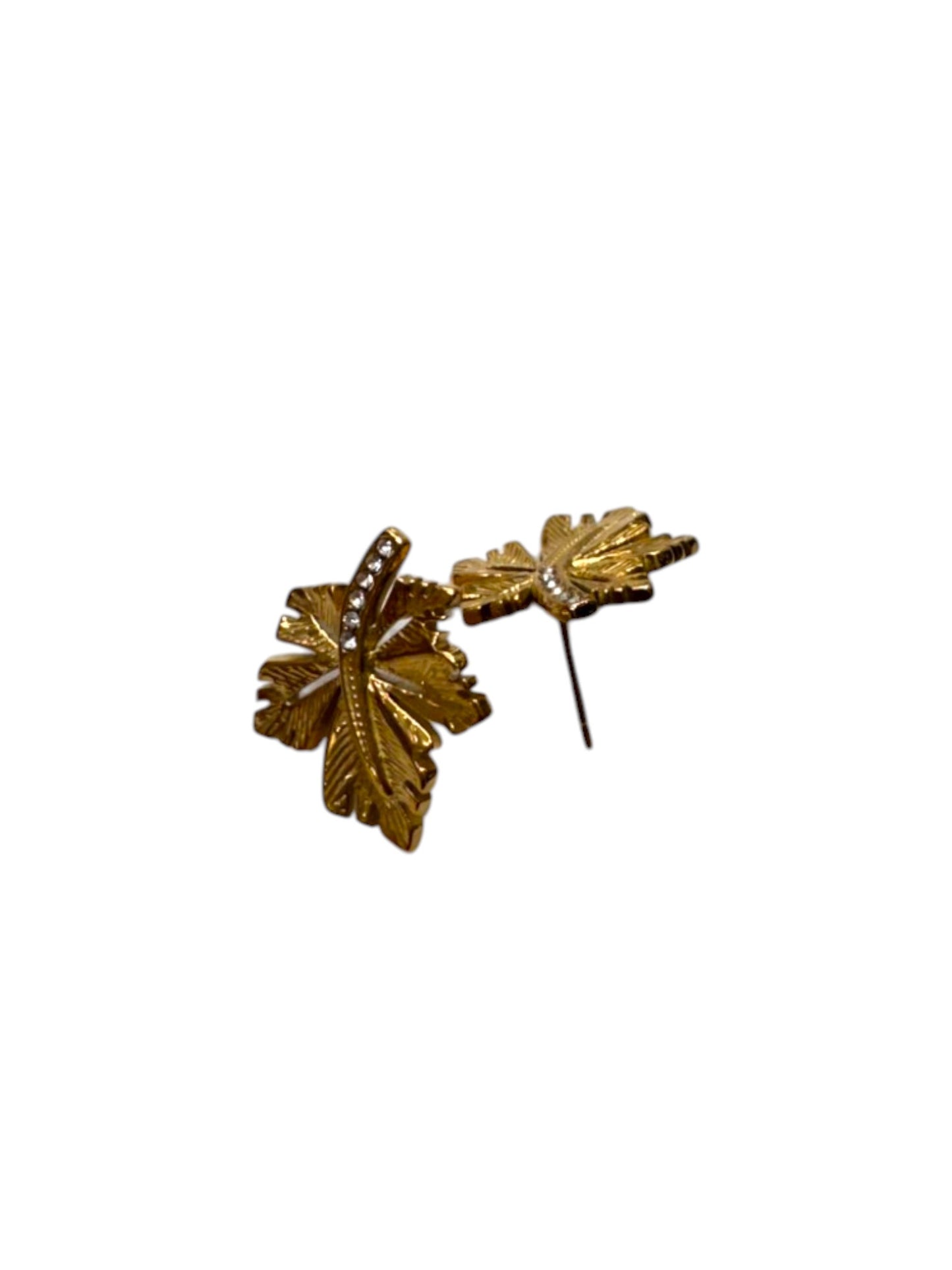 GOLDEN DIAMOND LEAF GRAHAM EARRINGS
